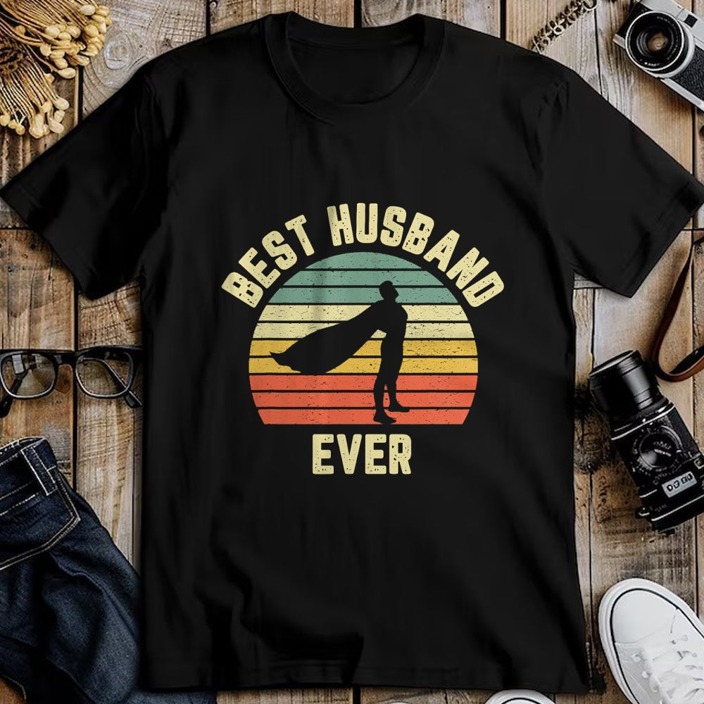 Best Wife Shirt, Wife and Husband Unisex T-Shirt/Hoodie/Sweatshirt HLT00 - Vintage Best Husband Ever Superhero Fun Retro Graphic T-Shirt