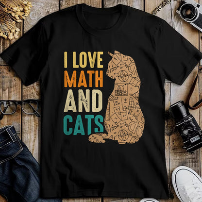 Cat Love Shirt, Funny Cat Lover Gift UnisexT-Shirt/Hoodie/Sweatshirt HLT00 - I Love Math And Cats Funny Cat Lover Math Teacher T-Shirt (1)