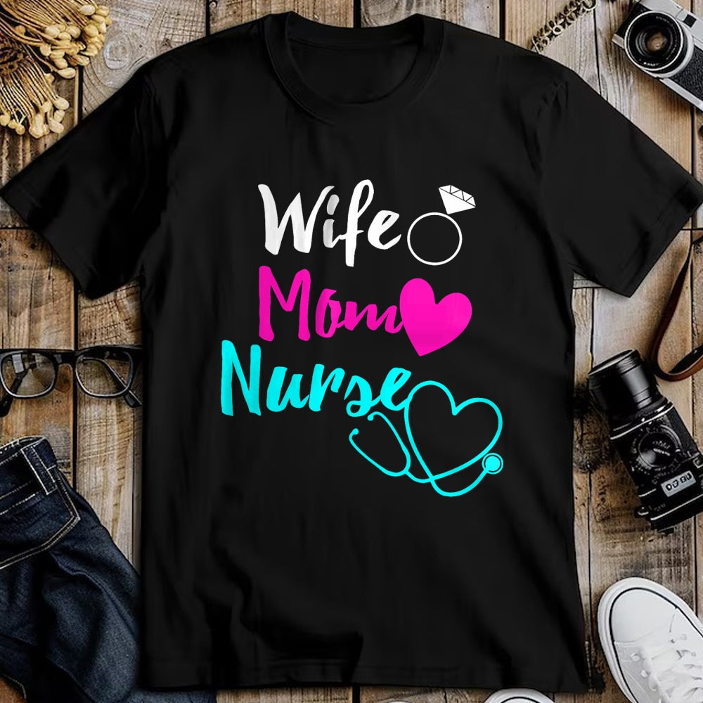 Funny Nurse Shirt, Nurse Unisex T-Shirt/Hoodie/Sweatshirt HLT00 - Wife Mom Nurse Mother's Day Funny Mom Nurse Wife T-Shirt