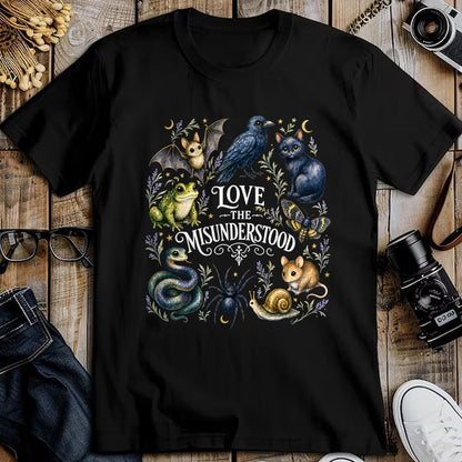 Cat Love Shirt, Funny Cat Lover Gift UnisexT-Shirt/Hoodie/Sweatshirt HLT00 - Love The Misunderstood Bat Frog Raven Snake Cat Moth Spider T-Shirt