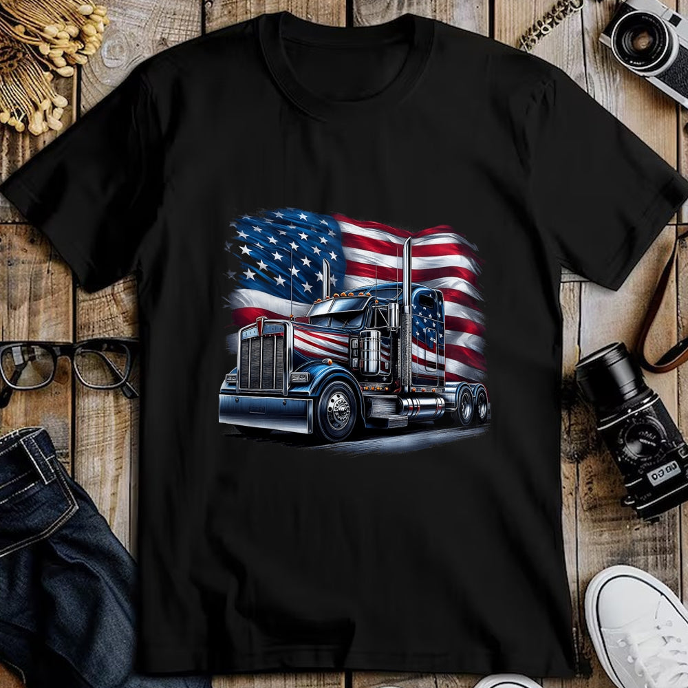Best Truck Driver Life Shirt, Funny Trucker UnisexT-Shirt/Hoodie/Sweatshirt HLT00 - Semi Truck Driver US Trucker USA Flag Patriotic 4th of July T-Shirt
