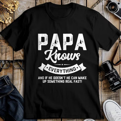 Best Grandpa Shirt, Proud Grandpa Unisex T-Shirt/Hoodie/Sweatshirt HLT00 - Papa Knows Everything 60th Gift Funny Father's Day T-Shirt