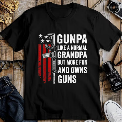 Best Grandpa Shirt, Proud Grandpa Unisex T-Shirt/Hoodie/Sweatshirt HLT00 - Gunpa Like A Normal Grandpa But More Fun And Owns Guns T-Shirt (1)