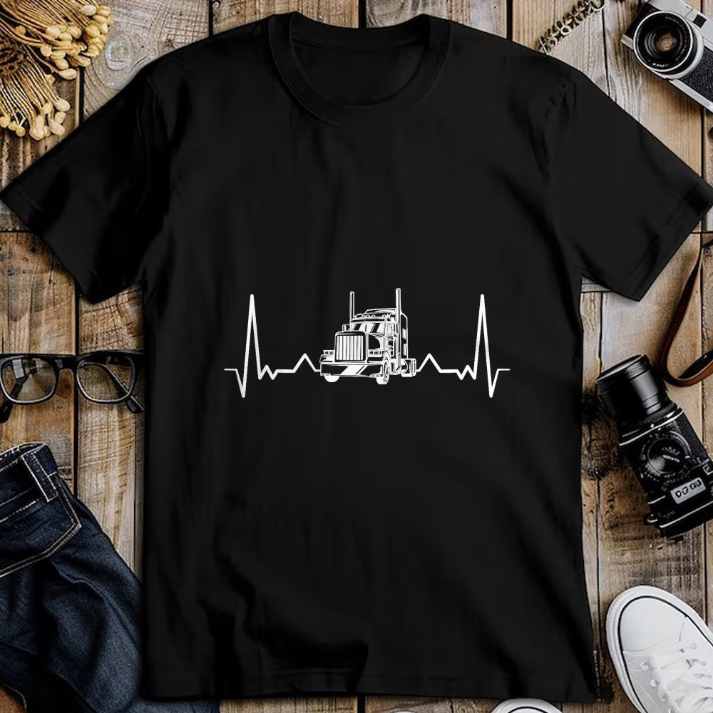 Best Truck Driver Life Shirt, Funny Trucker UnisexT-Shirt/Hoodie/Sweatshirt HLT00 - Heartbeat truck trucker pulse gift truck driver T-Shirt