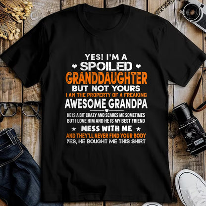 Best Grandpa Shirt, Proud Grandpa Unisex T-Shirt/Hoodie/Sweatshirt HLT00 - Yes I'm A Spoiled Granddaughter From Grandpa Funny T-Shirt (1)