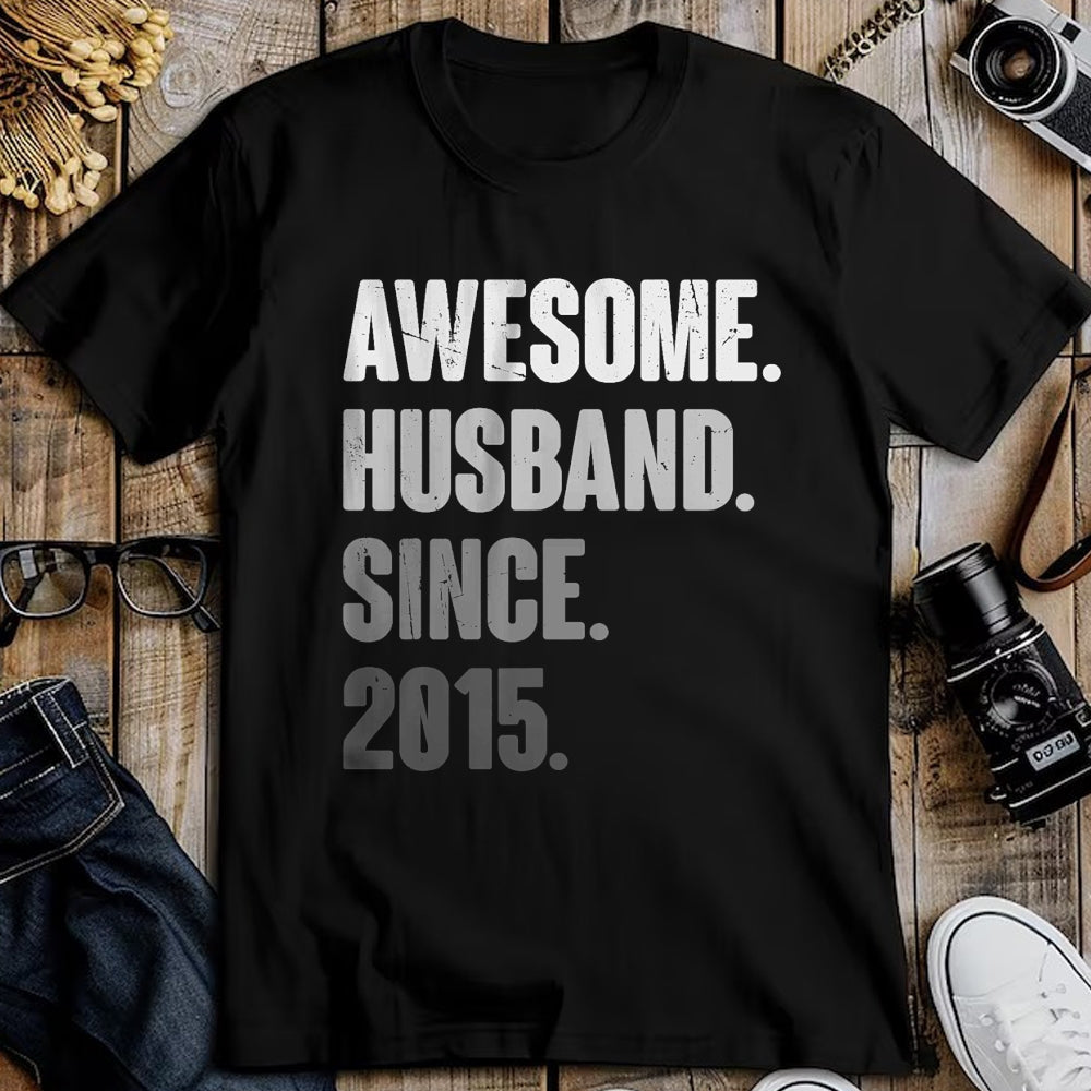 Best Wife Shirt, Wife and Husband Unisex T-Shirt/Hoodie/Sweatshirt HLT00 - 9th Year Wedding Anniversary Epic Awesome Husband Since 2015 T-Shirt