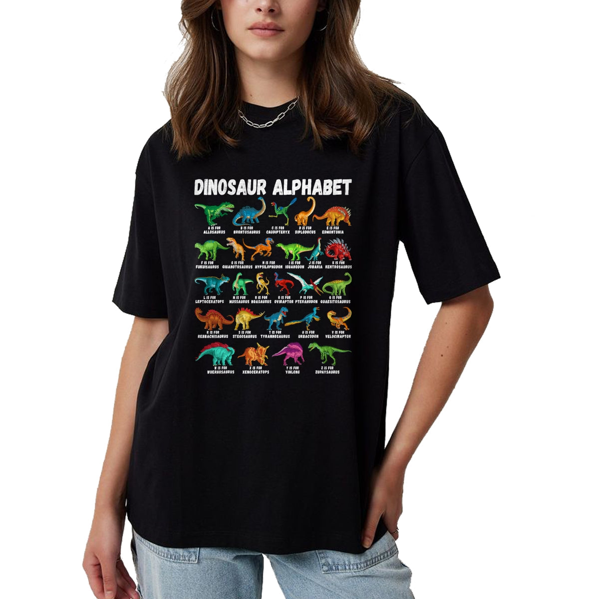 Best Dinosaur Lover Shirt, Funny Dinosaur UnisexT-Shirt/Hoodie/Sweatshirt HLT00 - Types of Dinosaurs Alphabet A-Z ABC Dino Identification T-Shirt Small