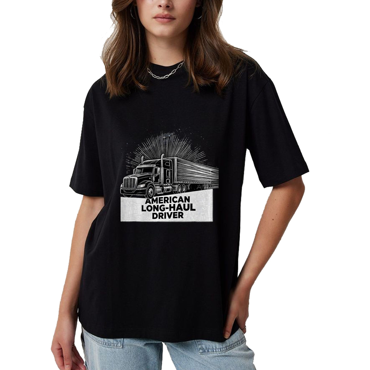 Best Truck Driver Life Shirt, Funny Trucker UnisexT-Shirt/Hoodie/Sweatshirt HLT00 - American Long-Haul Driver Patriotic Semi Truck Driver T-Shirt, Men, Heather Blue, Large
