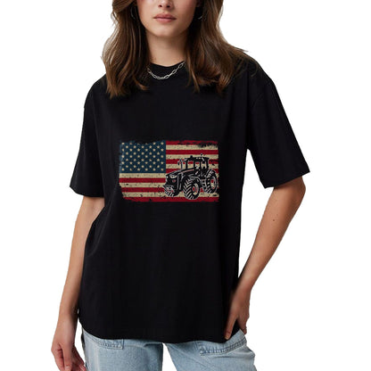 Best Farmer Life Shirt, Funny Farmer UnisexT-Shirt/Hoodie/Sweatshirt HLT00 - Farm Tractors USA Flag Patriotic Farming Gift T-Shirt Small