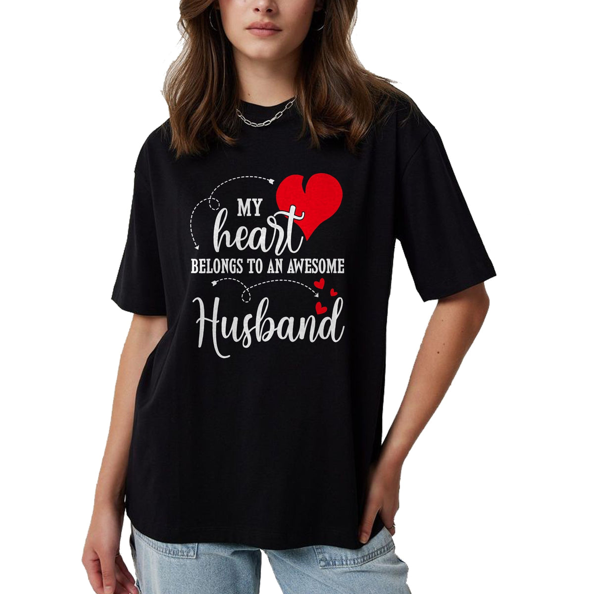 Best Wife Shirt, Wife and Husband Unisex T-Shirt/Hoodie/Sweatshirt HLT00 - My Heart Belongs To An Awesome Husband T-Shirt
