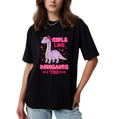 Best Dinosaur Lover Shirt, Funny Dinosaur UnisexT-Shirt/Hoodie/Sweatshirt HLT00 - Girls Like Dinosaurs Too Cute Brachiosaurus Dinosaurs T-Shirt