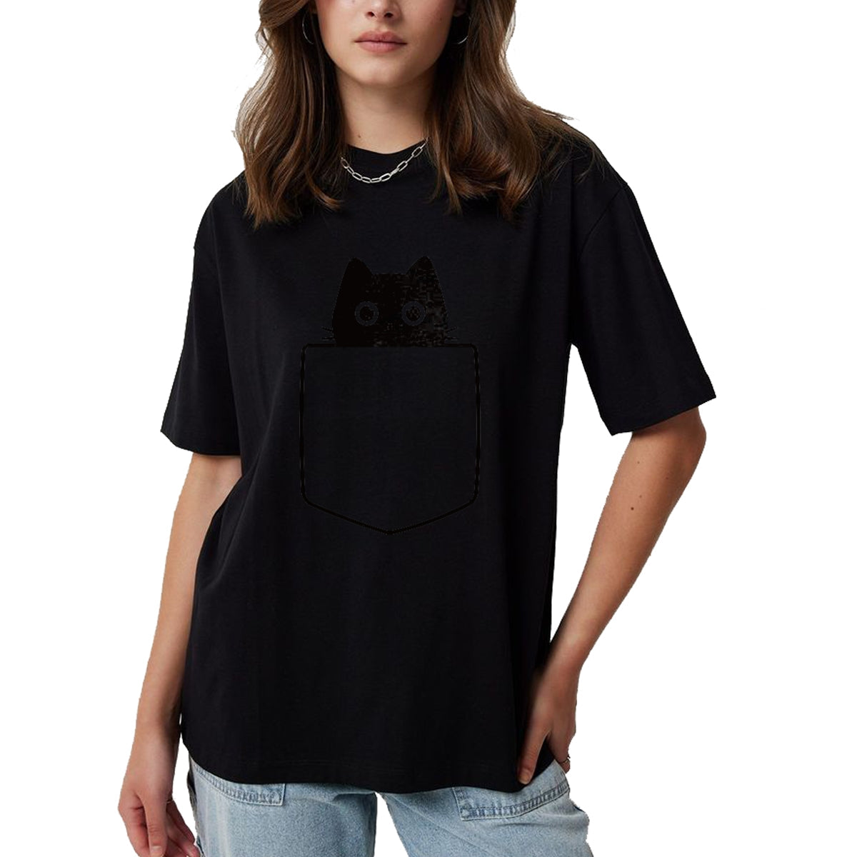 Cat Love Shirt, Funny Cat Lover Gift UnisexT-Shirt/Hoodie/Sweatshirt HLT00 - Cat in Pocket Shirt for Kids Women Men Funny Cute Cats Lover T-Shirt