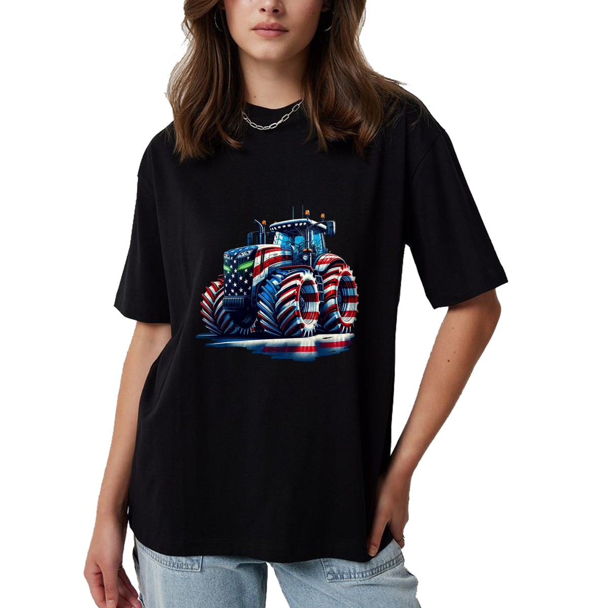 Best Farmer Life Shirt, Funny Farmer UnisexT-Shirt/Hoodie/Sweatshirt HLT00 - Patriotic Tractor American Flag T-Shirt
