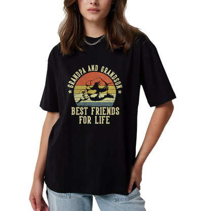 Best Grandpa Shirt, Proud Grandpa Unisex T-Shirt/Hoodie/Sweatshirt HLT00 - Grandpa and Grandson Best Friends for Life Funny Grandpa T-Shirt