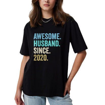Best Wife Shirt, Wife and Husband Unisex T-Shirt/Hoodie/Sweatshirt HLT00 - Awesome Husband Since 2020 4th wedding anniversary 4 years T-Shirt