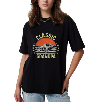 Best Grandpa Shirt, Proud Grandpa Unisex T-Shirt/Hoodie/Sweatshirt HLT00 - Funny Grandpa Classic Car Graphic Vintage Retro T-Shirt