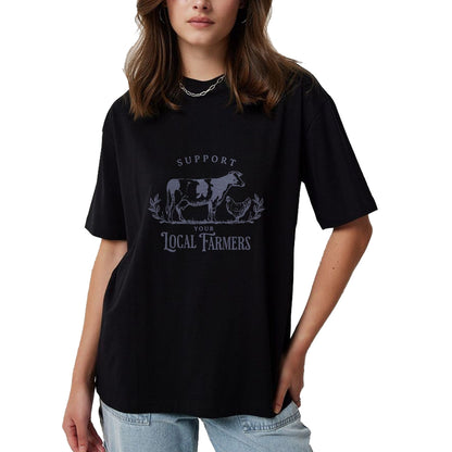 Best Farmer Life Shirt, Funny Farmer UnisexT-Shirt/Hoodie/Sweatshirt HLT00 - Support Your Local Cattle Rancher Farmer Country Farm Life T-Shirt