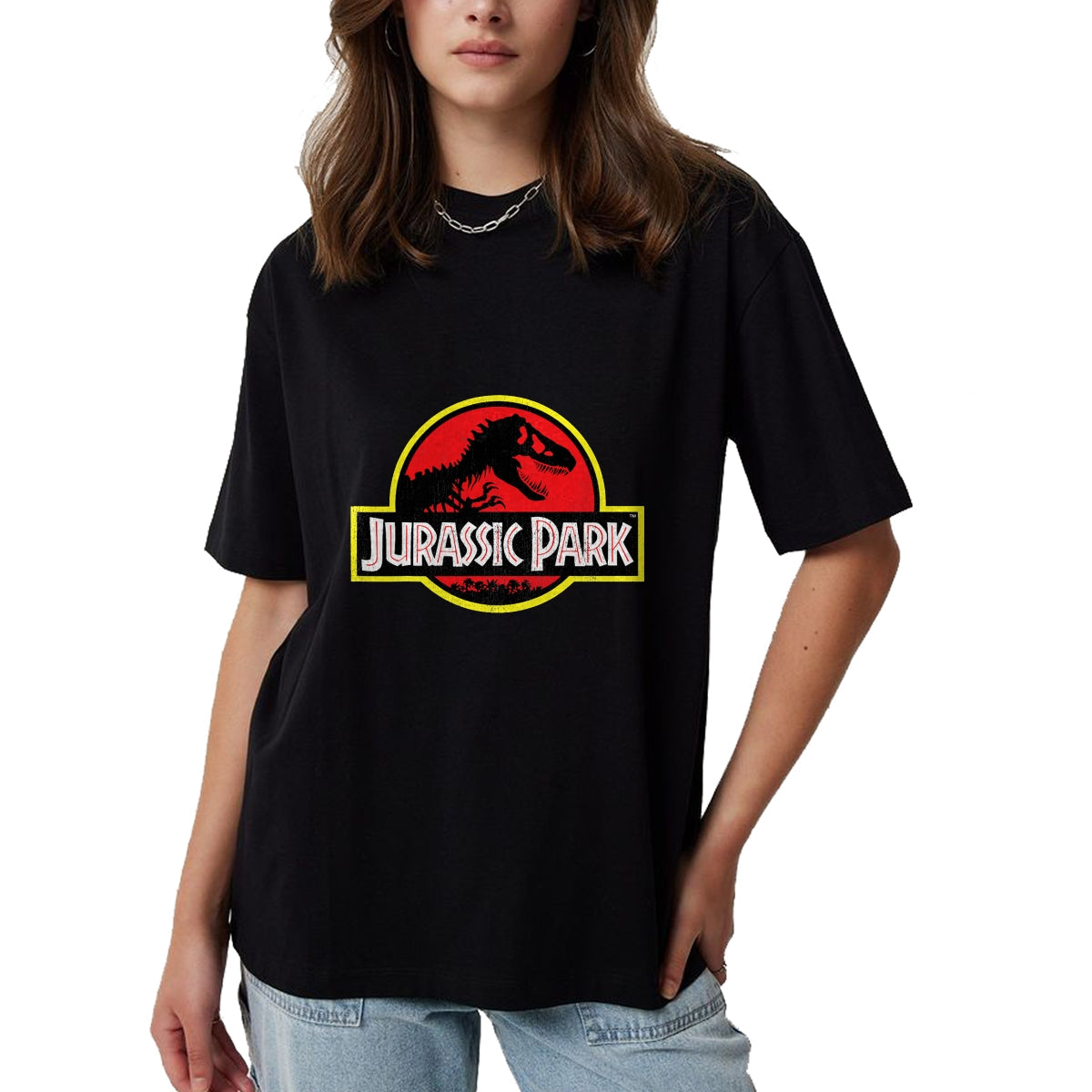 Best Dinosaur Lover Shirt, Funny Dinosaur UnisexT-Shirt/Hoodie/Sweatshirt HLT00 - Jurassic Park Vintage Distressed Logo T-Shirt - Classic Fit, Crew Neck, Short Sleeve, Black
