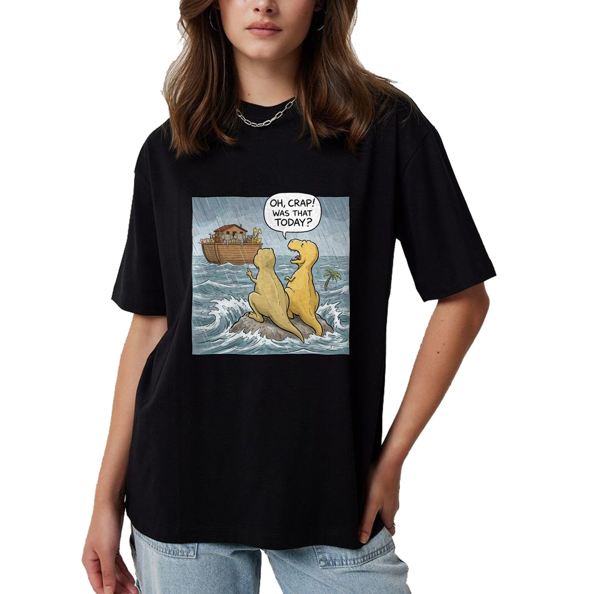 Best Dinosaur Lover Shirt, Funny Dinosaur UnisexT-Shirt/Hoodie/Sweatshirt HLT00 - Jesus Saves Funny Dinosaurs Christian Oh Crap was that Today T-Shirt