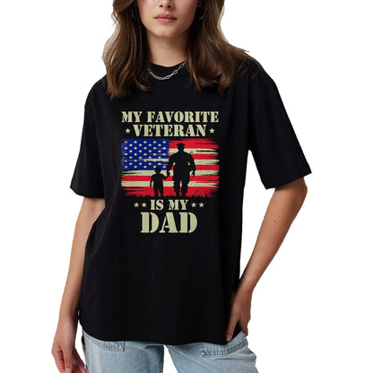 Proud Veteran Shirt, Funny Veteran UnisexT-Shirt/Hoodie/Sweatshirt HLT00 - Father Veterans Day My Favorite Veteran is My Dad Proud Kids T-Shirt