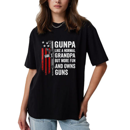 Best Grandpa Shirt, Proud Grandpa Unisex T-Shirt/Hoodie/Sweatshirt HLT00 - Gunpa Like A Normal Grandpa But More Fun And Owns Guns T-Shirt (1)