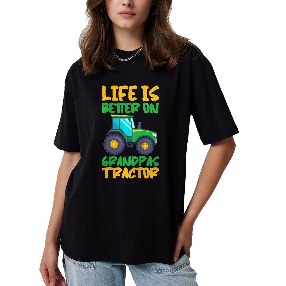 Best Farmer Life Shirt, Funny Farmer UnisexT-Shirt/Hoodie/Sweatshirt HLT00 - Young Farmer Funny Tractor Boy On Grandpas Tractor T-Shirt
