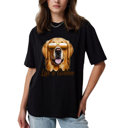 Dog Love Shirt, Dog Lover Gift T-Shirt/Hoodie/Sweatshirt HLT00 - Life is Golden Funny Golden Retriever Cute Dog Good Pet Life T-Shirt