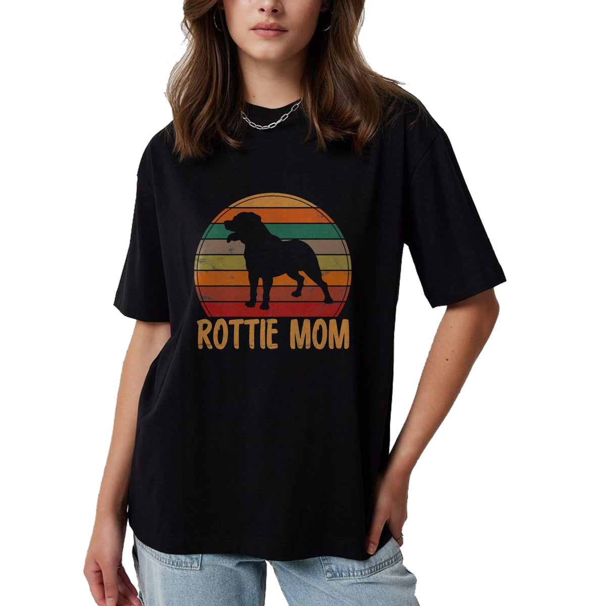 Dog Love Shirt, Dog Lover Gift T-Shirt/Hoodie/Sweatshirt HLT00 - Retro Rottweiler Mom Gift Rott Dog Mother Pet Rottie Mama T-Shirt