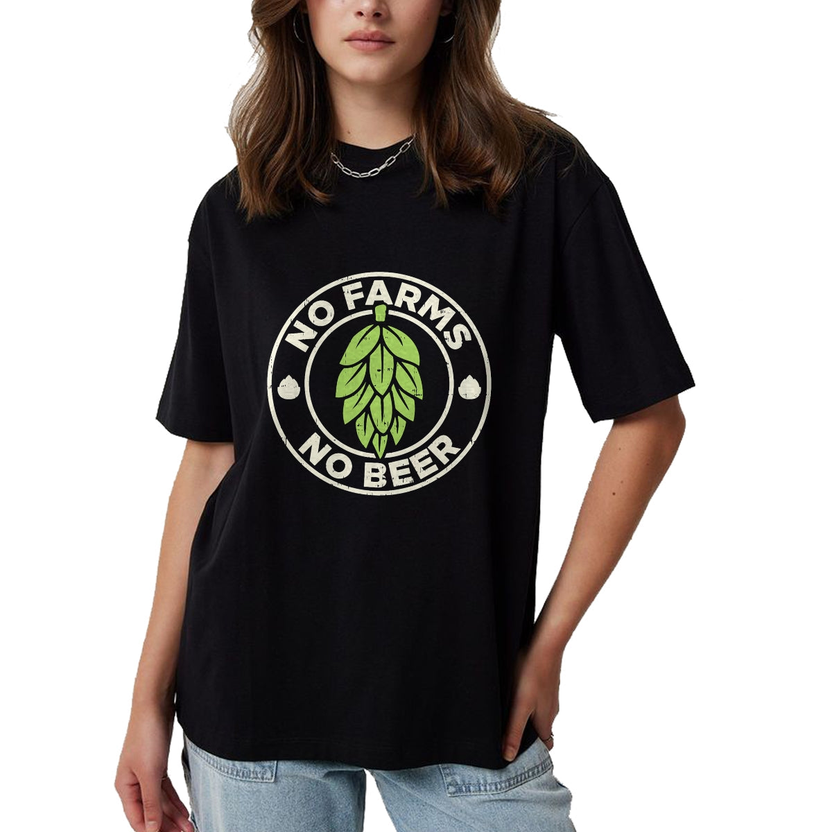 Best Farmer Life Shirt, Funny Farmer UnisexT-Shirt/Hoodie/Sweatshirt HLT00 - No Farms No Beer Hops Craft Beer Farming Brewer Farmer Gift T-Shirt