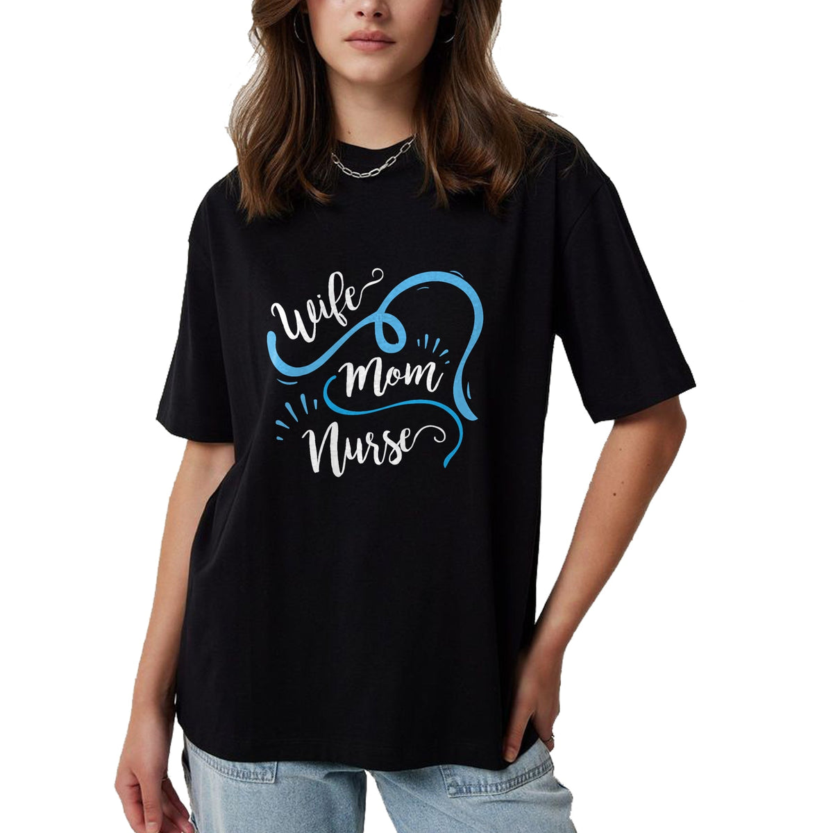 Funny Nurse Shirt, Nurse Unisex T-Shirt/Hoodie/Sweatshirt HLT00 - Wife Mom Nurse T Shirt for Nurses (LPN, BSN, RN, NP) (1)
