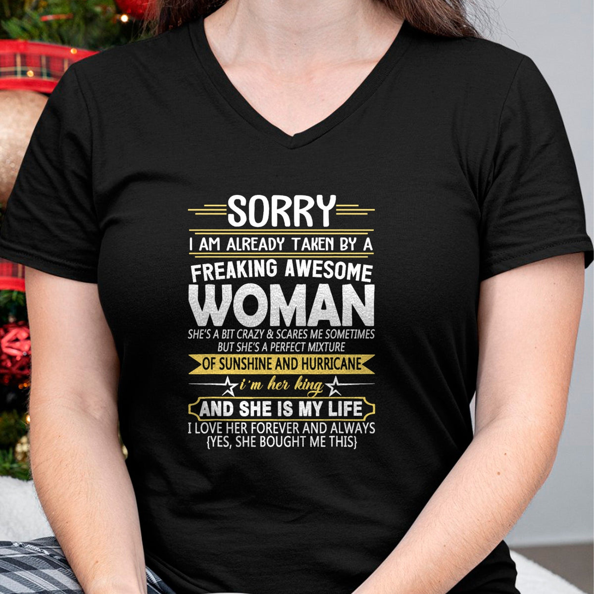 Best Wife Shirt, Wife and Husband Unisex T-Shirt/Hoodie/Sweatshirt HLT00 - Mens Sorry I'm Already Taken by a Freaking Awesome Girl T-Shirt
