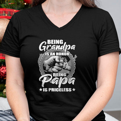 Best Grandpa Shirt, Proud Grandpa Unisex T-Shirt/Hoodie/Sweatshirt HLT00 -Being Grandpa Is An Honor Being PaPa is Priceless (on back) T-Shirt (1)