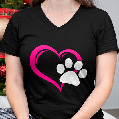 Cat Love Shirt, Funny Cat Lover Gift UnisexT-Shirt/Hoodie/Sweatshirt HLT00 - Cute I Love My Dog Puppy Cat Paw Heart T-Shirt (1)