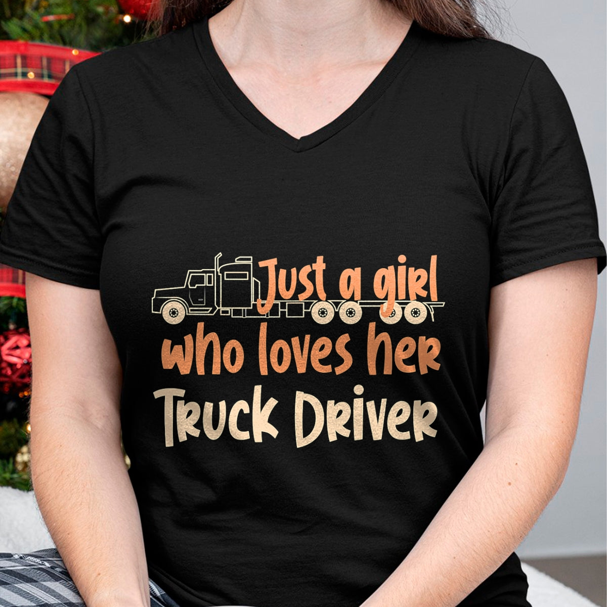 Best Truck Driver Life Shirt, Funny Trucker UnisexT-Shirt/Hoodie/Sweatshirt HLT00 - Just A Girl Who Loves Her Truck Driver T-Shirt