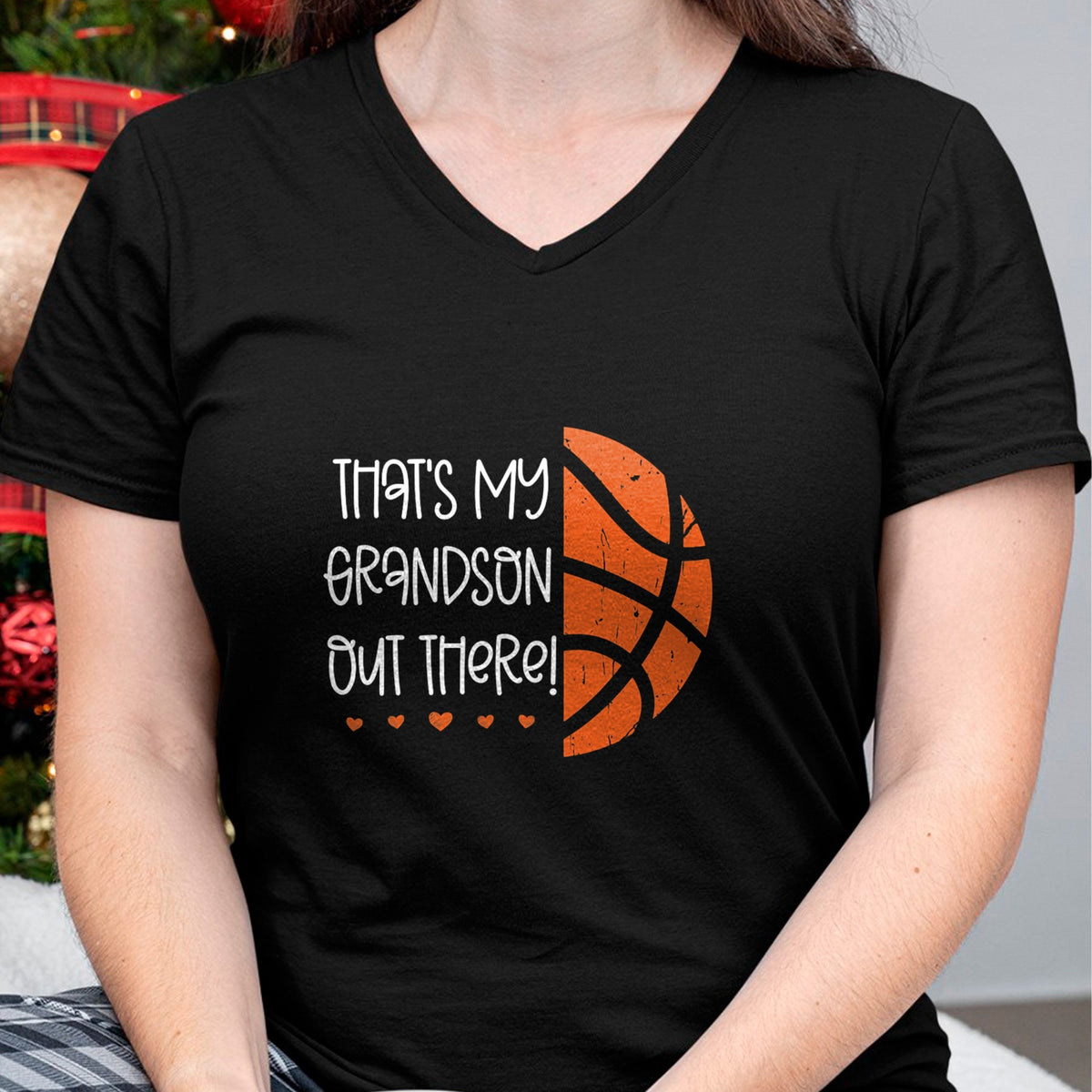Best Grandma Shirt, Proud Grandma Unisex T-Shirt/Hoodie/Sweatshirt HLT00 - Womens Basketball Grandma Gift That's My Grandson Out There Nana T-Shirt