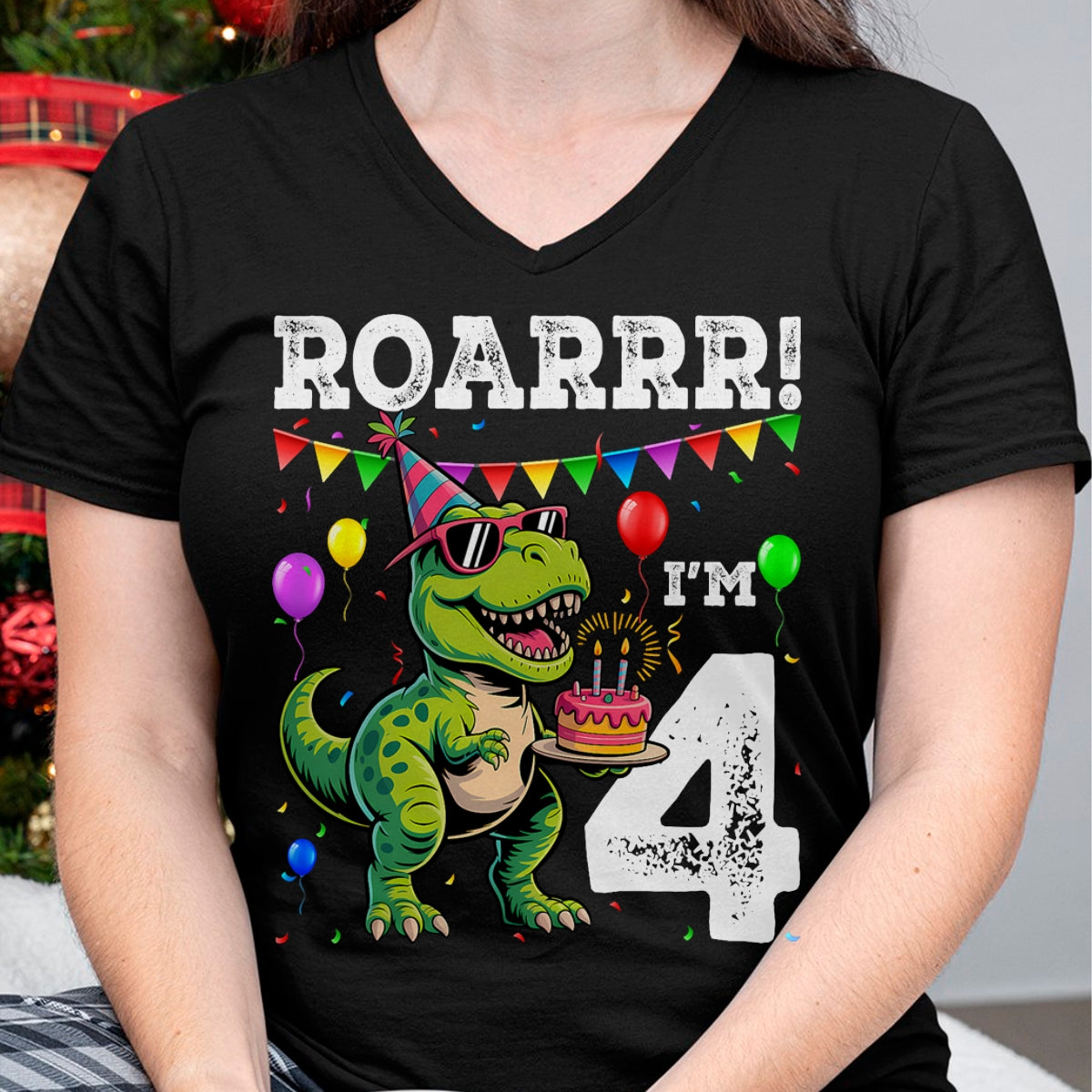 Best Dinosaur Lover Shirt, Funny Dinosaur UnisexT-Shirt/Hoodie/Sweatshirt HLT00 - 4th Birthday 4 Year Old Boys Girls Roar Im Dinosaur T-Shirt
