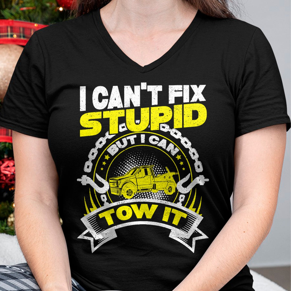 Best Truck Driver Life Shirt, Funny Trucker UnisexT-Shirt/Hoodie/Sweatshirt HLT00 - Tow Truck Driver Wrecker I Can't Fix Stupid But I Can Tow It T-Shirt