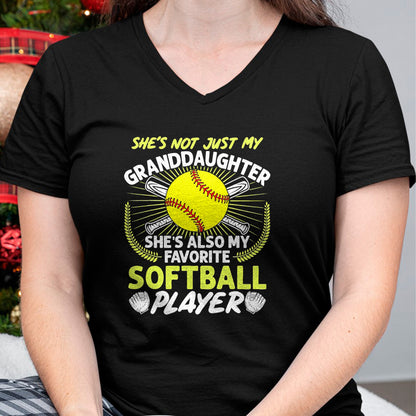 Best Grandpa Shirt, Proud Grandpa Unisex T-Shirt/Hoodie/Sweatshirt HLT00 - Funny My Granddaughter She's Also My Favorite Softball T-Shirt