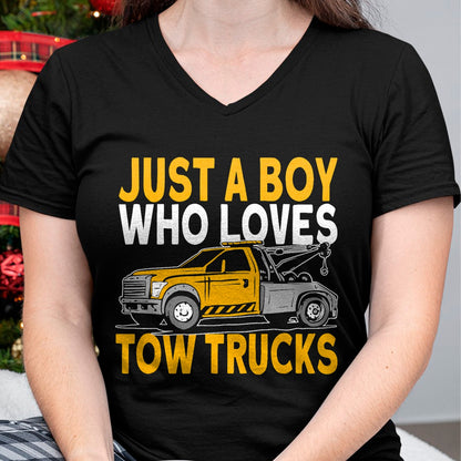 Best Truck Driver Life Shirt, Funny Trucker UnisexT-Shirt/Hoodie/Sweatshirt HLT00 - Just a boy who loves tow trucks tow truck driver T-Shirt