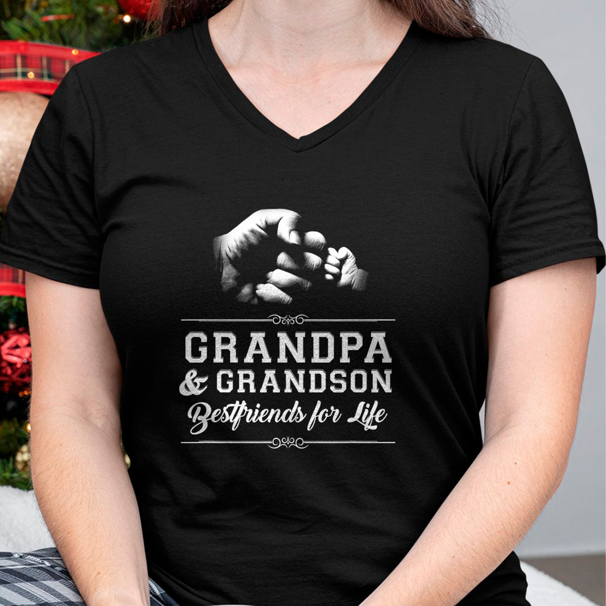 Best Grandpa Shirt, Proud Grandpa Unisex T-Shirt/Hoodie/Sweatshirt HLT00 - Grandfather Grandson Friends Fist Bump Shirt Grandpa Grandad T-Shirt