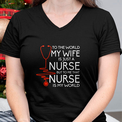 Funny Nurse Shirt, Nurse Unisex T-Shirt/Hoodie/Sweatshirt HLT00 - My Wife Is A Nurse T Shirt, Proud Nurse's Husband T Shirt T-Shirt