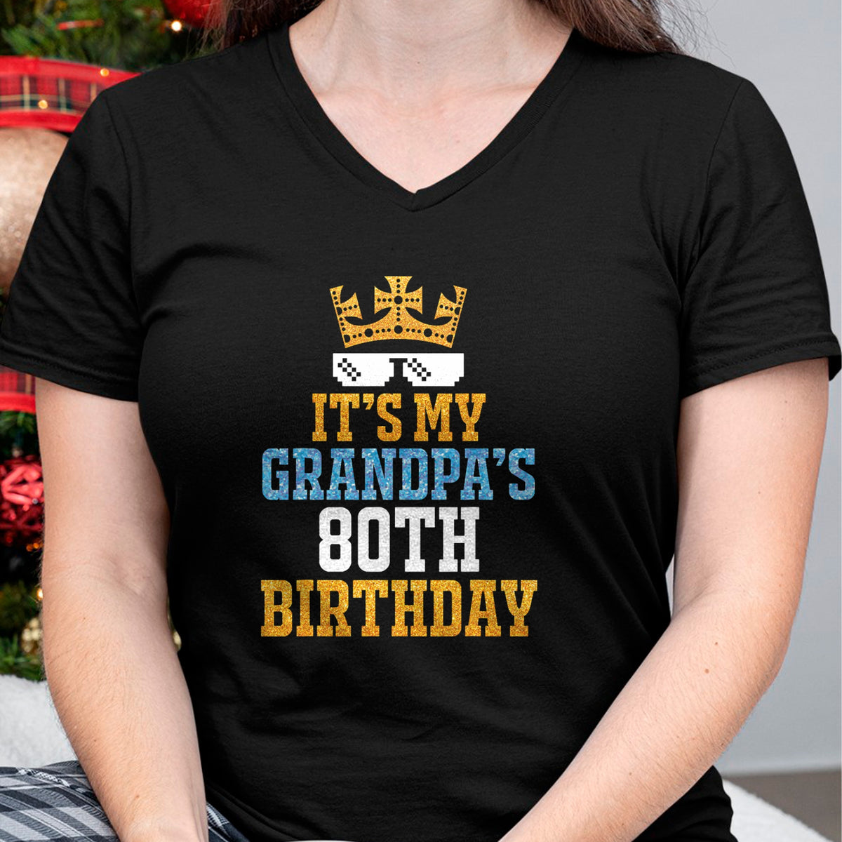 Best Grandpa Shirt, Proud Grandpa Unisex T-Shirt/Hoodie/Sweatshirt HLT00 - Grandson Granddaughter Happy It's My Grandpa's 80th Birthday T-Shirt