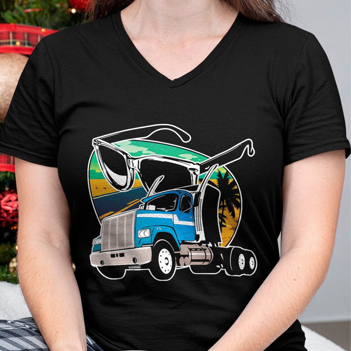 Best Truck Driver Life Shirt, Funny Trucker UnisexT-Shirt/Hoodie/Sweatshirt HLT00 - Truck Driver Peaceful Asphalt Road Trucker Glasses T-Shirt