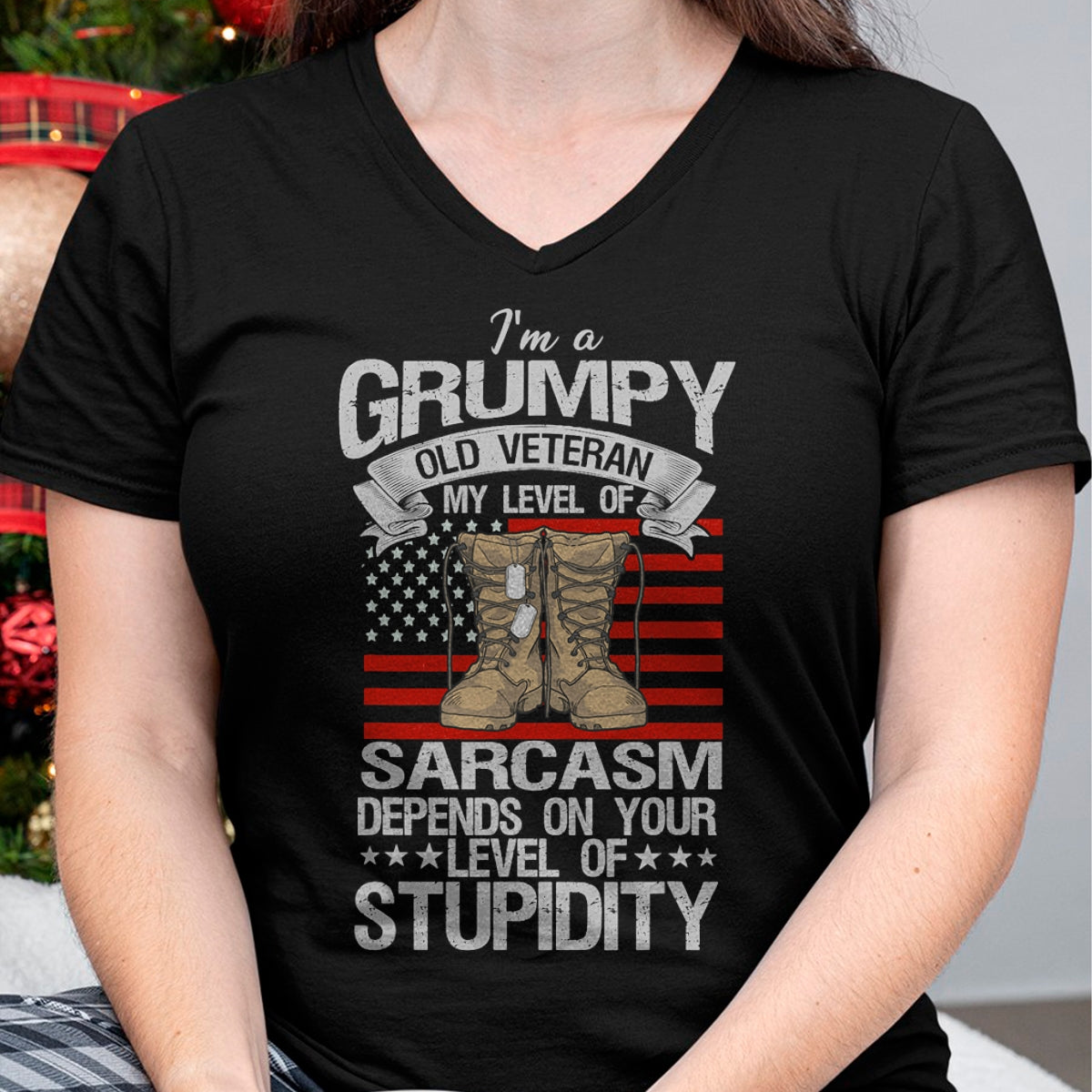 Proud Veteran Shirt, Funny Veteran UnisexT-Shirt/Hoodie/Sweatshirt HLT00 - I_m A Grumpy Old Veteran Funny Army US Flag Grandpa T-Shirt