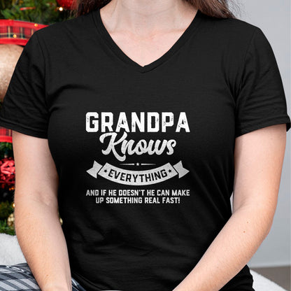 Best Grandpa Shirt, Proud Grandpa Unisex T-Shirt/Hoodie/Sweatshirt HLT00 - Grandpa Knows Everything 60th Gift Funny Father's Day T-Shirt