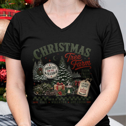 Best Farmer Life Shirt, Funny Farmer UnisexT-Shirt/Hoodie/Sweatshirt HLT00 - Retro Christmas Tree Farm Xmas Farmer T-Shirt
