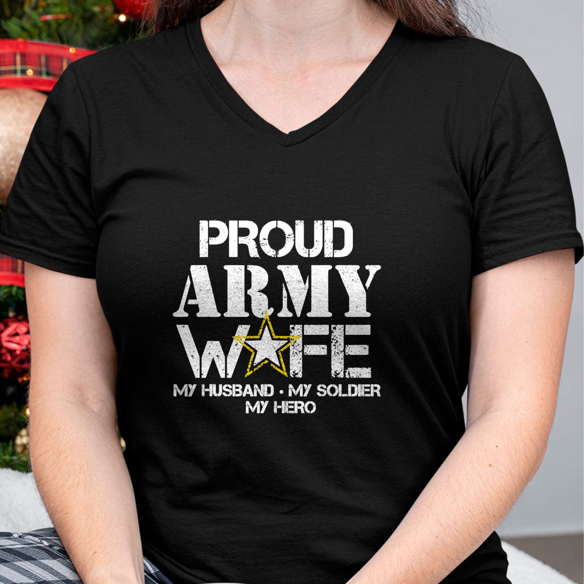 Best Wife Shirt, Wife and Husband Unisex T-Shirt/Hoodie/Sweatshirt HLT00 - Gift for wife T shirt, lucky wife   Proud Army Wife T Shirt for Military Wife My Soldier My Hero T-S