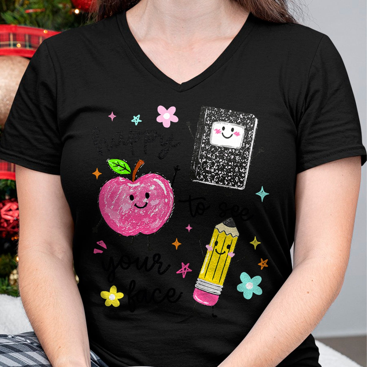 Best Teacher Shirt, Funny Teacher UnisexT-Shirt/Hoodie/Sweatshirt HLT00 - Happy to See Your Face Teacher School Supplies T-Shirt