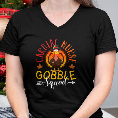 Funny Nurse Shirt, Nurse Unisex T-Shirt/Hoodie/Sweatshirt HLT00 - Cardiac Nurse Gobble Squad Nurse Thanksgiving Turkey Day T-Shirt
