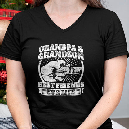 Best Grandpa Shirt, Proud Grandpa Unisex T-Shirt/Hoodie/Sweatshirt HLT00 - Grandpa And Grandson Gift Family Shirt Grandad Fist Bump Tee T-Shirt